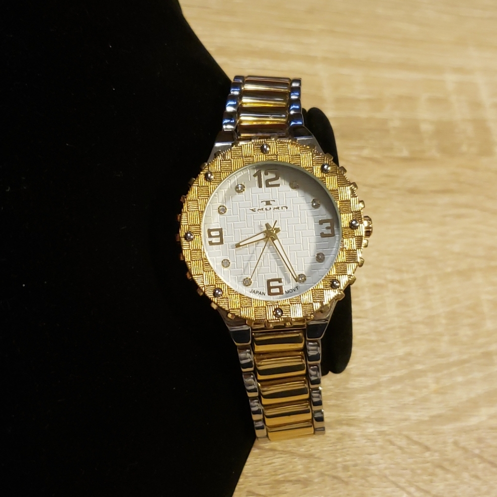 Two Tone Large Face Off Brand Watch
